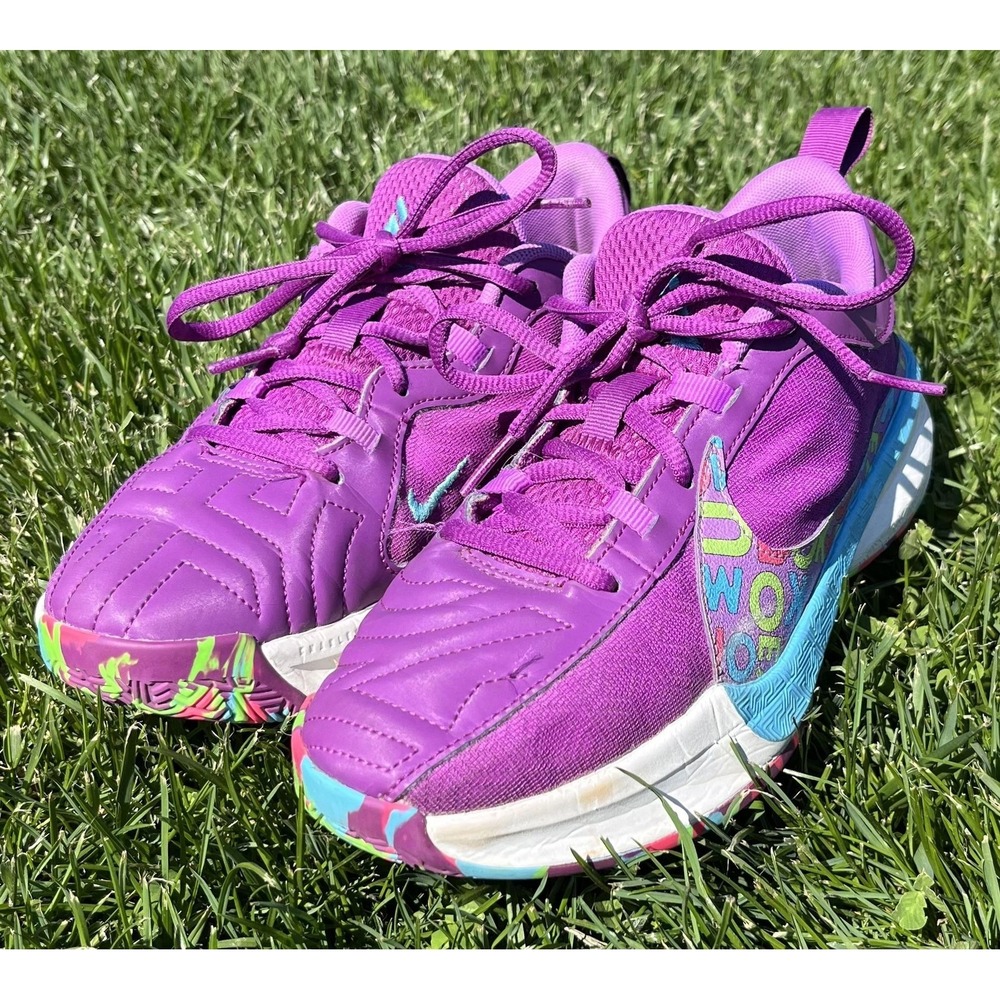 Nike Giannis Shoes Youth Size 5Y Purple Multi Basketball DZ4486-500 Sneakers - Picture 2 of 10